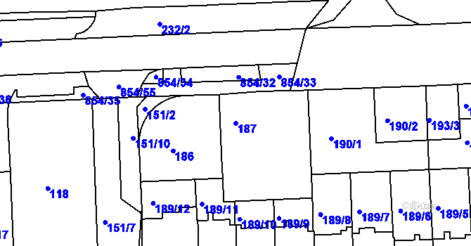 Parcela st. 187 v KÚ Klokoty, Katastrální mapa