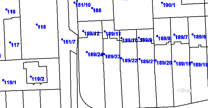 Parcela st. 189/23 v KÚ Klokoty, Katastrální mapa
