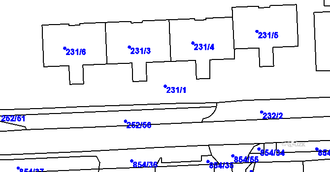 Parcela st. 231/1 v KÚ Klokoty, Katastrální mapa