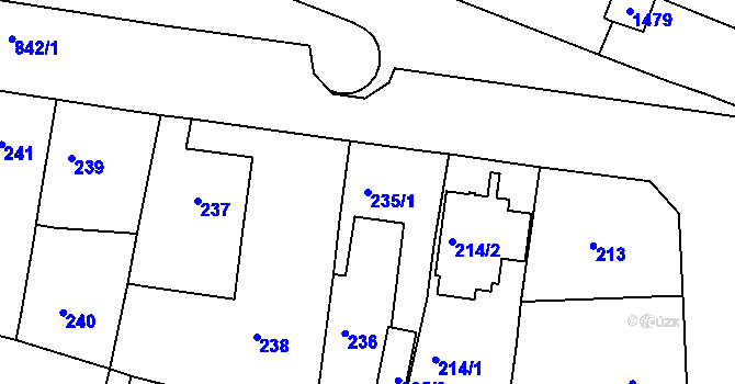 Parcela st. 235/1 v KÚ Klokoty, Katastrální mapa