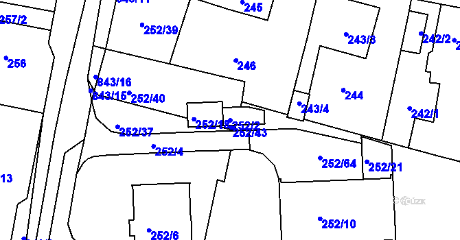 Parcela st. 252/2 v KÚ Klokoty, Katastrální mapa