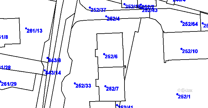 Parcela st. 252/6 v KÚ Klokoty, Katastrální mapa