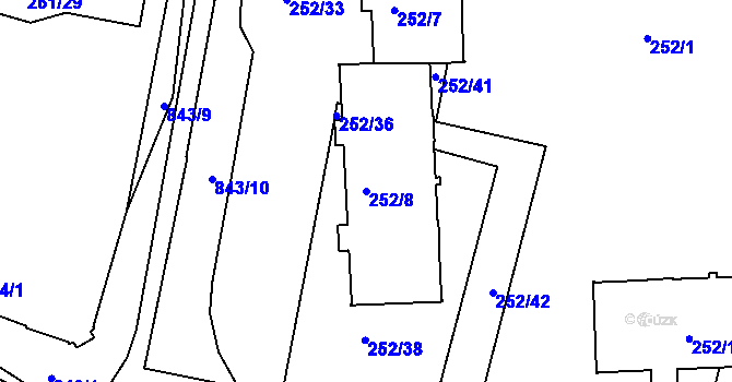 Parcela st. 252/8 v KÚ Klokoty, Katastrální mapa