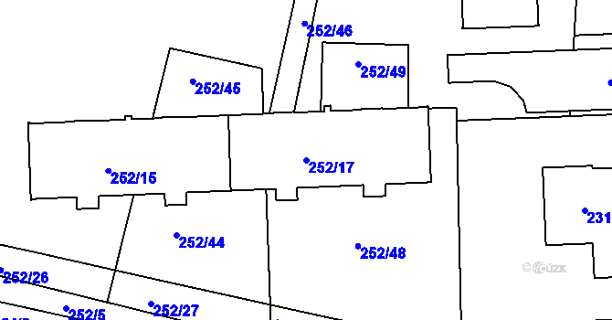 Parcela st. 252/17 v KÚ Klokoty, Katastrální mapa