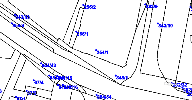 Parcela st. 254/1 v KÚ Klokoty, Katastrální mapa