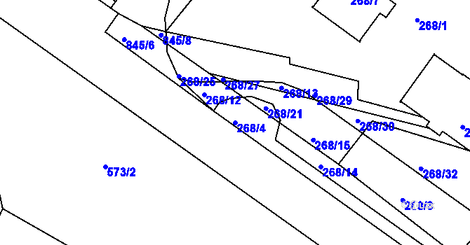 Parcela st. 268/4 v KÚ Klokoty, Katastrální mapa
