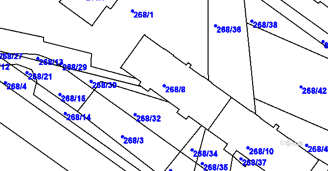 Parcela st. 268/8 v KÚ Klokoty, Katastrální mapa