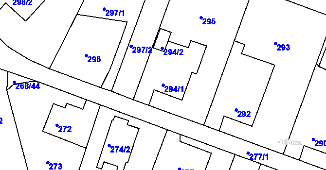 Parcela st. 294/1 v KÚ Klokoty, Katastrální mapa