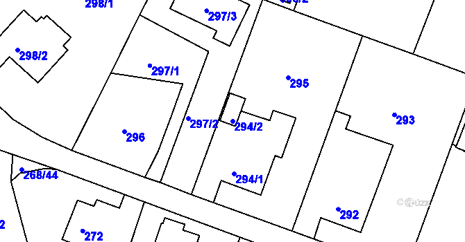 Parcela st. 294/2 v KÚ Klokoty, Katastrální mapa