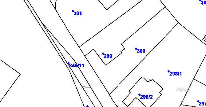 Parcela st. 299 v KÚ Klokoty, Katastrální mapa