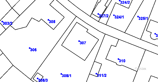 Parcela st. 307 v KÚ Klokoty, Katastrální mapa