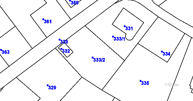 Parcela st. 333 v KÚ Klokoty, Katastrální mapa