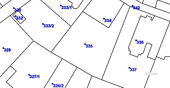 Parcela st. 335 v KÚ Klokoty, Katastrální mapa