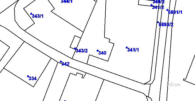 Parcela st. 340 v KÚ Klokoty, Katastrální mapa