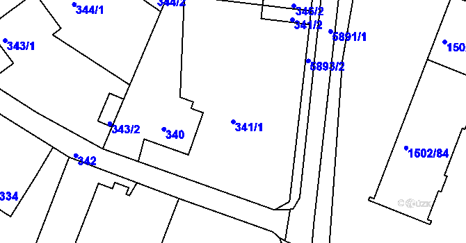 Parcela st. 341/1 v KÚ Klokoty, Katastrální mapa