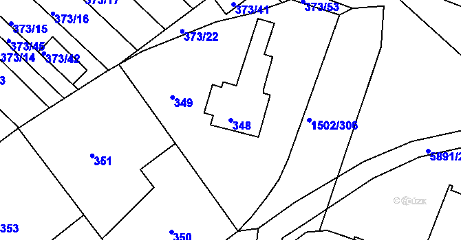 Parcela st. 348 v KÚ Klokoty, Katastrální mapa