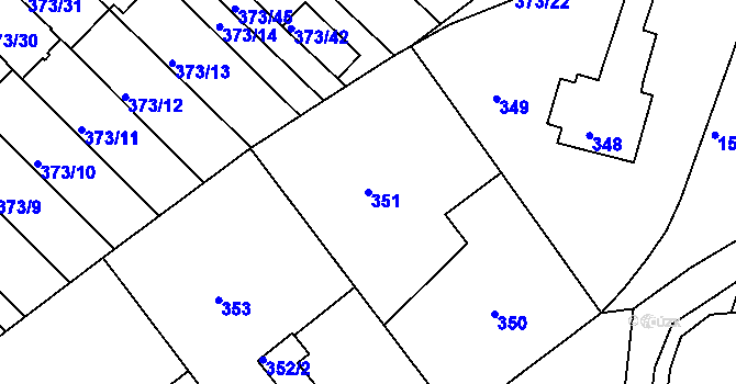 Parcela st. 351 v KÚ Klokoty, Katastrální mapa