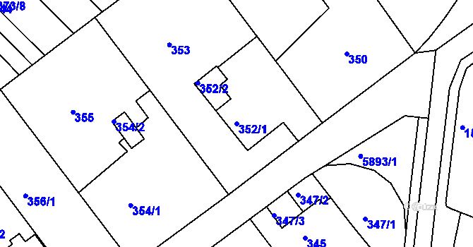 Parcela st. 352/1 v KÚ Klokoty, Katastrální mapa