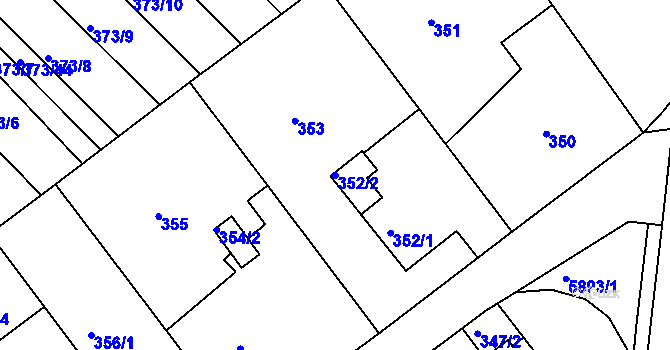 Parcela st. 352/2 v KÚ Klokoty, Katastrální mapa