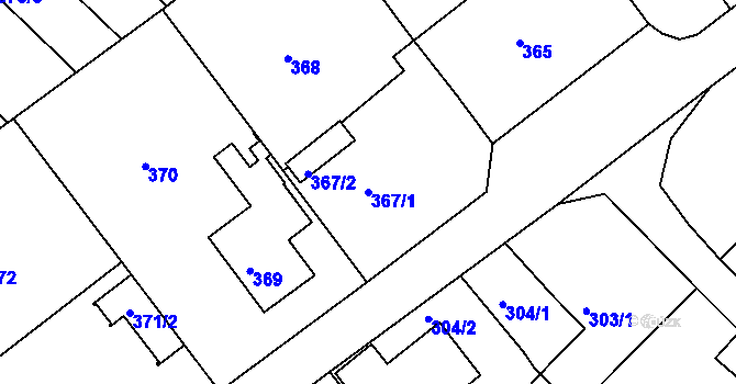 Parcela st. 367/1 v KÚ Klokoty, Katastrální mapa
