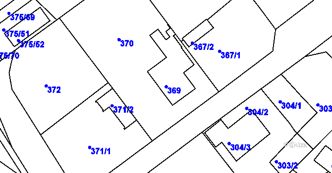Parcela st. 369 v KÚ Klokoty, Katastrální mapa