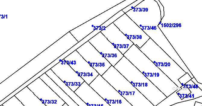 Parcela st. 373/36 v KÚ Klokoty, Katastrální mapa