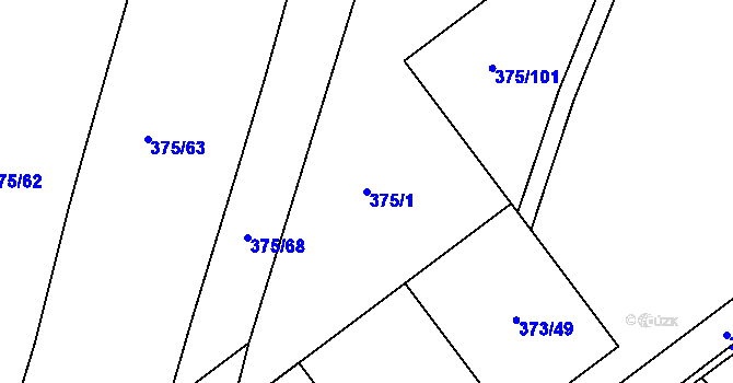 Parcela st. 375/1 v KÚ Klokoty, Katastrální mapa