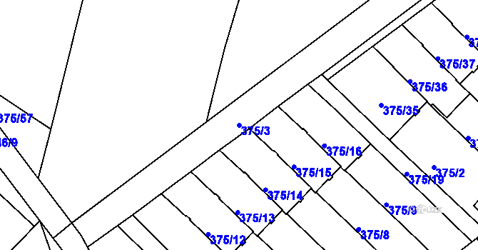 Parcela st. 375/3 v KÚ Klokoty, Katastrální mapa