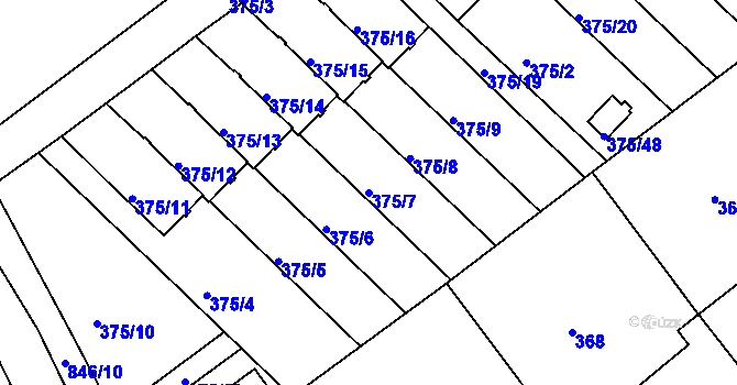 Parcela st. 375/7 v KÚ Klokoty, Katastrální mapa