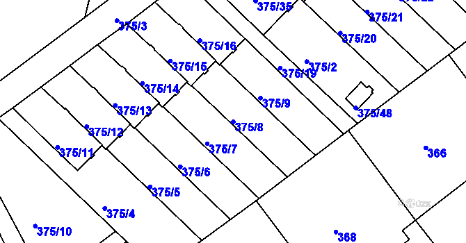 Parcela st. 375/8 v KÚ Klokoty, Katastrální mapa