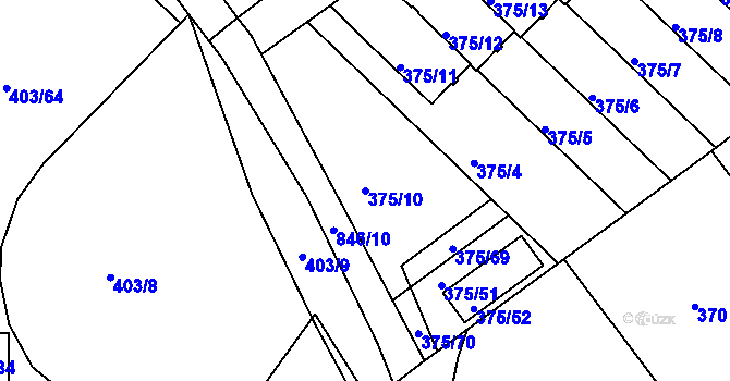 Parcela st. 375/10 v KÚ Klokoty, Katastrální mapa