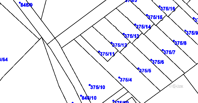 Parcela st. 375/11 v KÚ Klokoty, Katastrální mapa