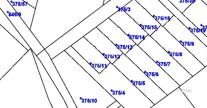 Parcela st. 375/12 v KÚ Klokoty, Katastrální mapa