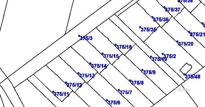 Parcela st. 375/15 v KÚ Klokoty, Katastrální mapa