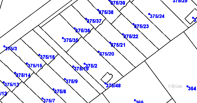 Parcela st. 375/20 v KÚ Klokoty, Katastrální mapa