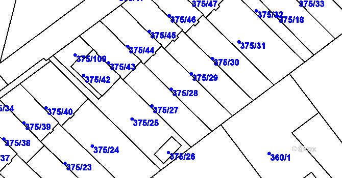 Parcela st. 375/28 v KÚ Klokoty, Katastrální mapa