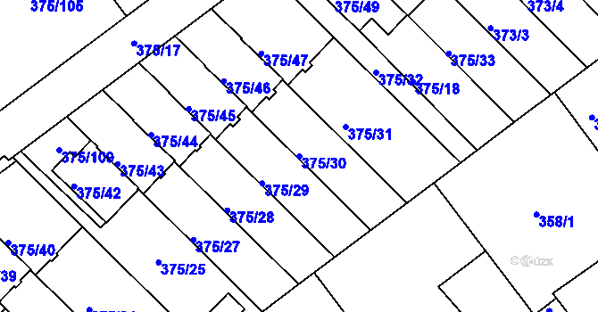 Parcela st. 375/30 v KÚ Klokoty, Katastrální mapa