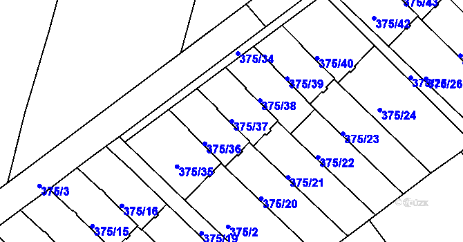Parcela st. 375/37 v KÚ Klokoty, Katastrální mapa