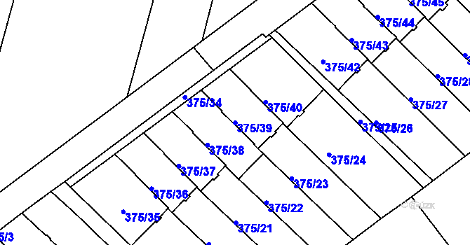 Parcela st. 375/39 v KÚ Klokoty, Katastrální mapa