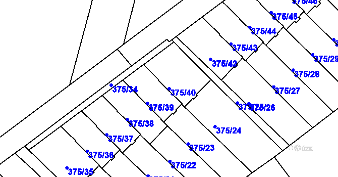 Parcela st. 375/40 v KÚ Klokoty, Katastrální mapa