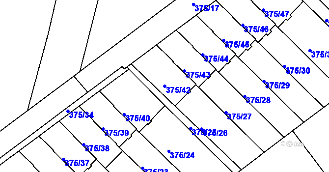 Parcela st. 375/42 v KÚ Klokoty, Katastrální mapa