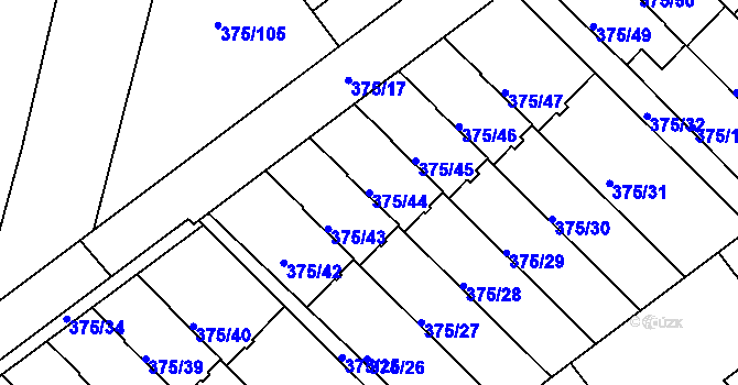 Parcela st. 375/44 v KÚ Klokoty, Katastrální mapa