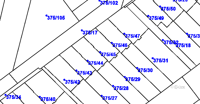 Parcela st. 375/45 v KÚ Klokoty, Katastrální mapa