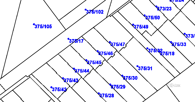 Parcela st. 375/46 v KÚ Klokoty, Katastrální mapa