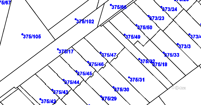 Parcela st. 375/47 v KÚ Klokoty, Katastrální mapa