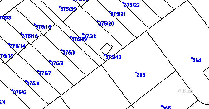 Parcela st. 375/48 v KÚ Klokoty, Katastrální mapa