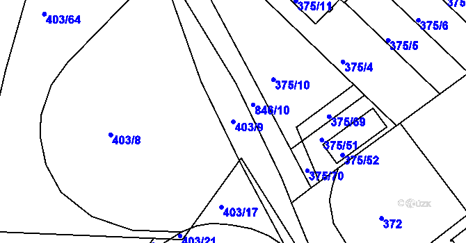 Parcela st. 403/9 v KÚ Klokoty, Katastrální mapa