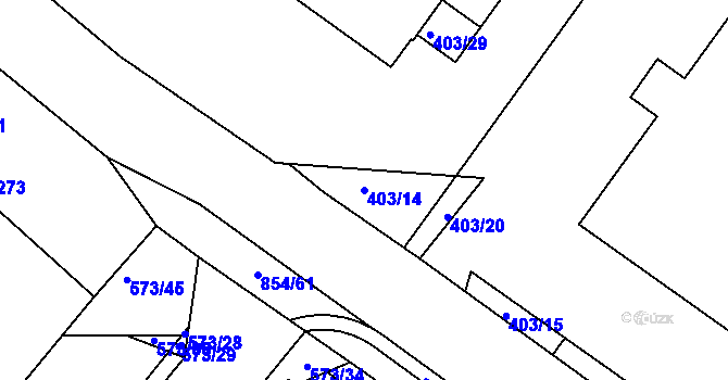 Parcela st. 403/14 v KÚ Klokoty, Katastrální mapa