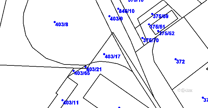 Parcela st. 403/17 v KÚ Klokoty, Katastrální mapa
