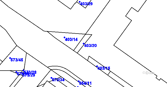 Parcela st. 403/20 v KÚ Klokoty, Katastrální mapa